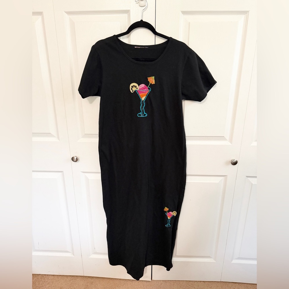 Black Cocktail Embroidered Mumu
